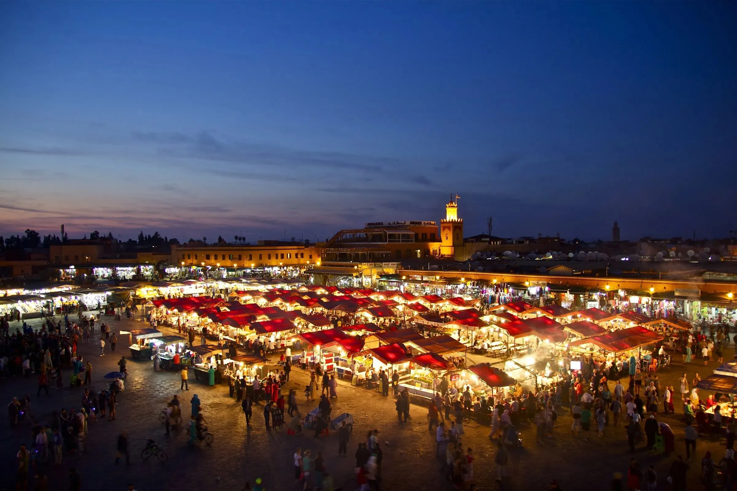 Marrakech rooftops at dusk